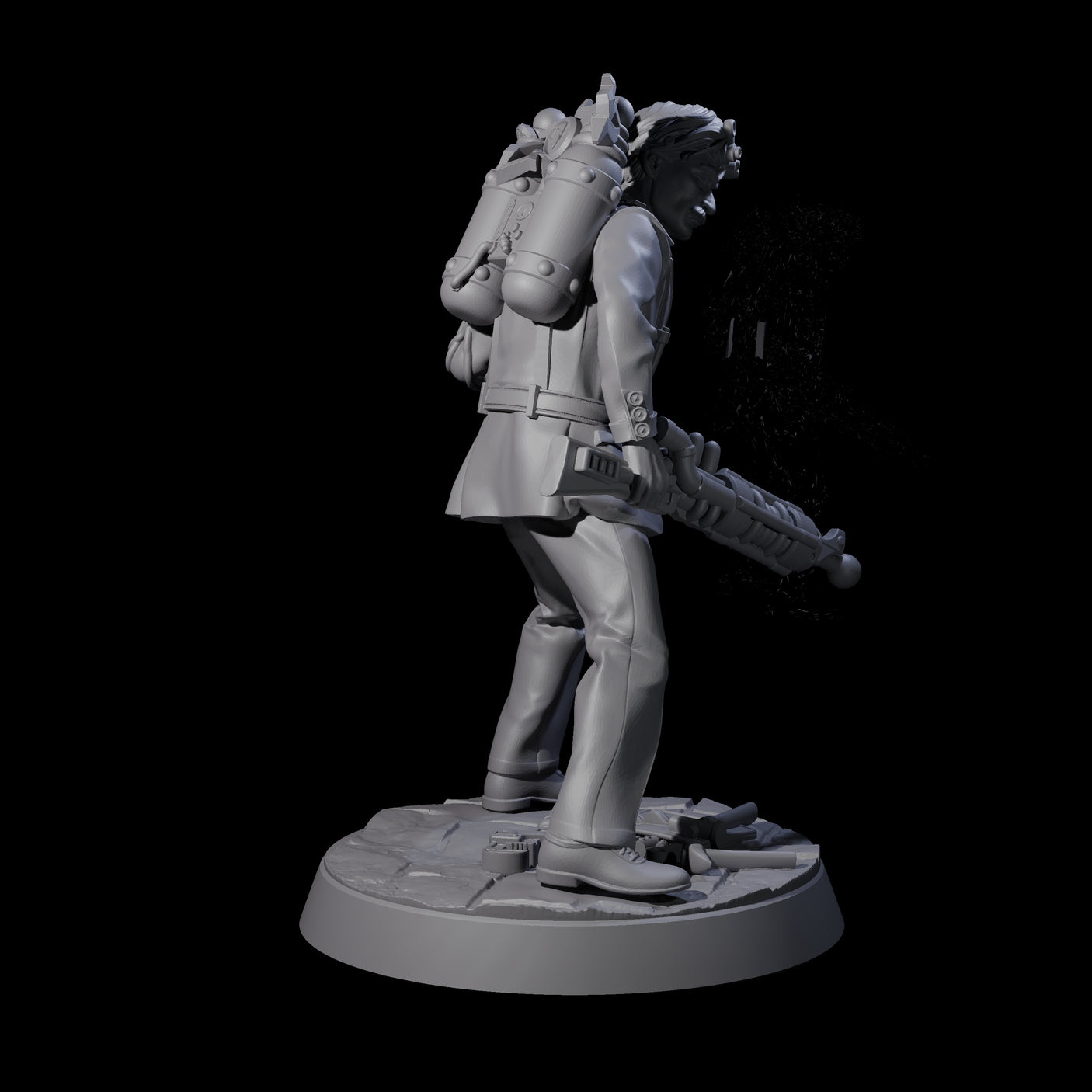 Tesla Backpacked Human Inventor Miniature for Dungeons and Dragons, Pathfinder or other TTRPGs
