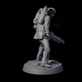 Tesla Backpacked Human Inventor Miniature for Dungeons and Dragons, Pathfinder or other TTRPGs