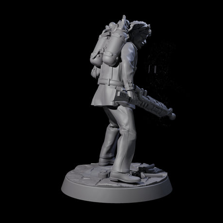 Tesla Backpacked Human Inventor Miniature for Dungeons and Dragons, Pathfinder or other TTRPGs