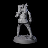 Tesla Backpacked Human Inventor Miniature for Dungeons and Dragons, Pathfinder or other TTRPGs