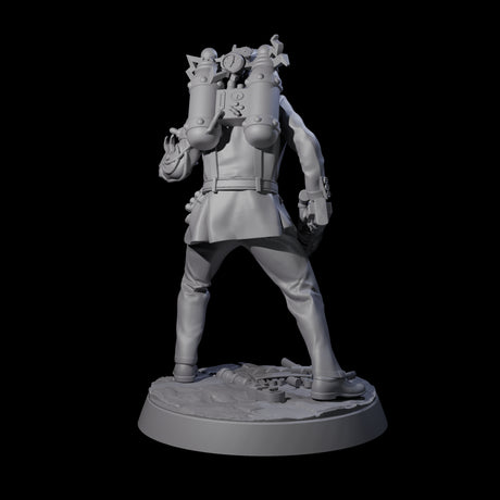 Tesla Backpacked Human Inventor Miniature for Dungeons and Dragons, Pathfinder or other TTRPGs