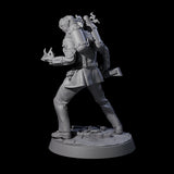 Tesla Backpacked Human Inventor Miniature for Dungeons and Dragons, Pathfinder or other TTRPGs