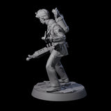 Tesla Backpacked Human Inventor Miniature for Dungeons and Dragons, Pathfinder or other TTRPGs