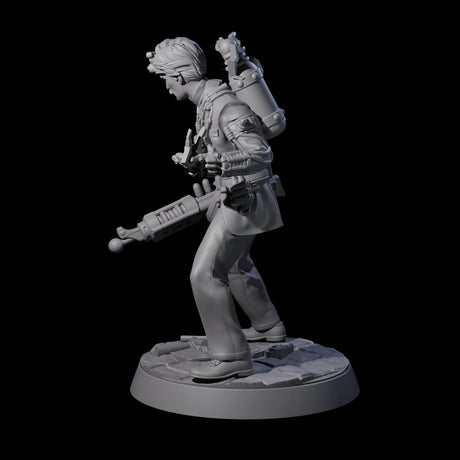 Tesla Backpacked Human Inventor Miniature for Dungeons and Dragons, Pathfinder or other TTRPGs