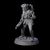 Tesla Backpacked Human Inventor Miniature for Dungeons and Dragons, Pathfinder or other TTRPGs