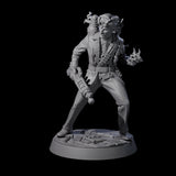 Tesla Backpacked Human Inventor Miniature for Dungeons and Dragons, Pathfinder or other TTRPGs
