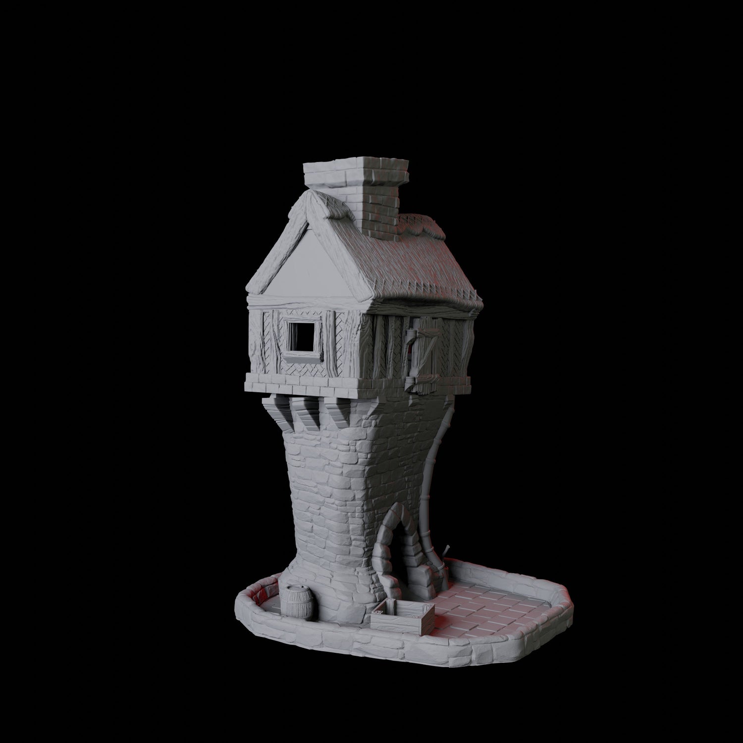 Thatched Cottage Dice Tower Miniature for Dungeons and Dragons, Pathfinder or other TTRPGs