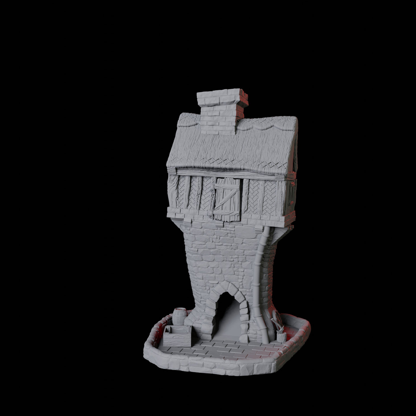 Thatched Cottage Dice Tower Miniature for Dungeons and Dragons, Pathfinder or other TTRPGs
