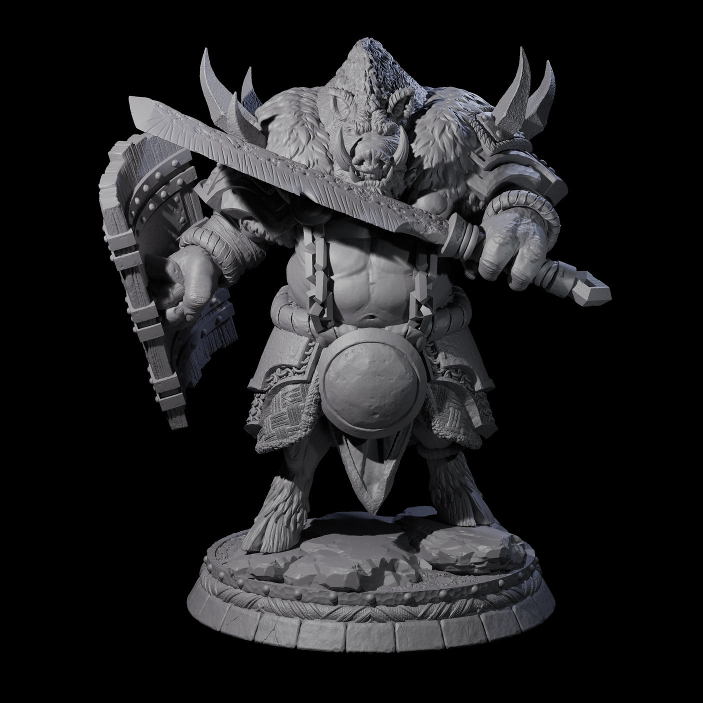 The Blackthorn Wereboars Miniature for Dungeons and Dragons, Pathfinder or other TTRPGs