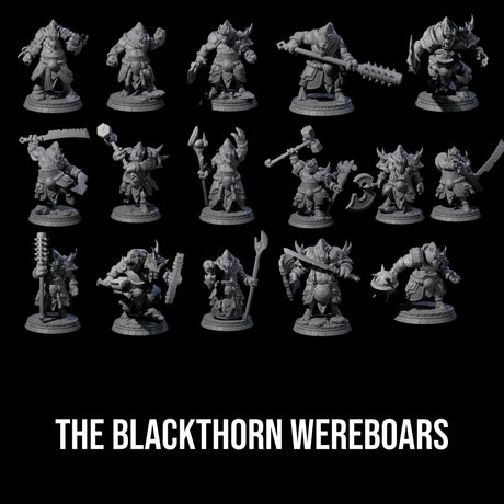 The Blackthorn Wereboars Miniature for Dungeons and Dragons, Pathfinder or other TTRPGs