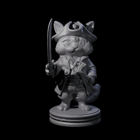 The Cute Pirate Kitty Crew Miniature for Dungeons and Dragons, Pathfinder or other TTRPGs