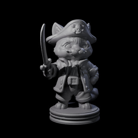 The Cute Pirate Kitty Crew Miniature for Dungeons and Dragons, Pathfinder or other TTRPGs