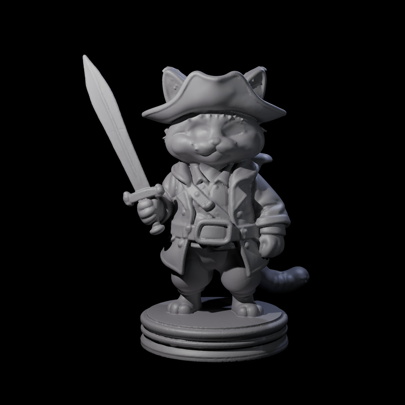 The Cute Pirate Kitty Crew Miniature for Dungeons and Dragons, Pathfinder or other TTRPGs