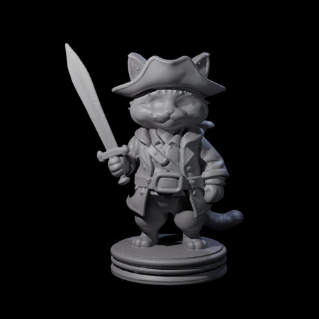 The Cute Pirate Kitty Crew Miniature for Dungeons and Dragons, Pathfinder or other TTRPGs