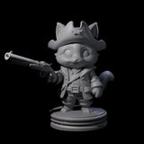 The Cute Pirate Kitty Crew Miniature for Dungeons and Dragons, Pathfinder or other TTRPGs