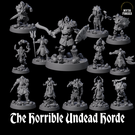 The Horrible Undead Horde Miniature for Dungeons and Dragons, Pathfinder or other TTRPGs