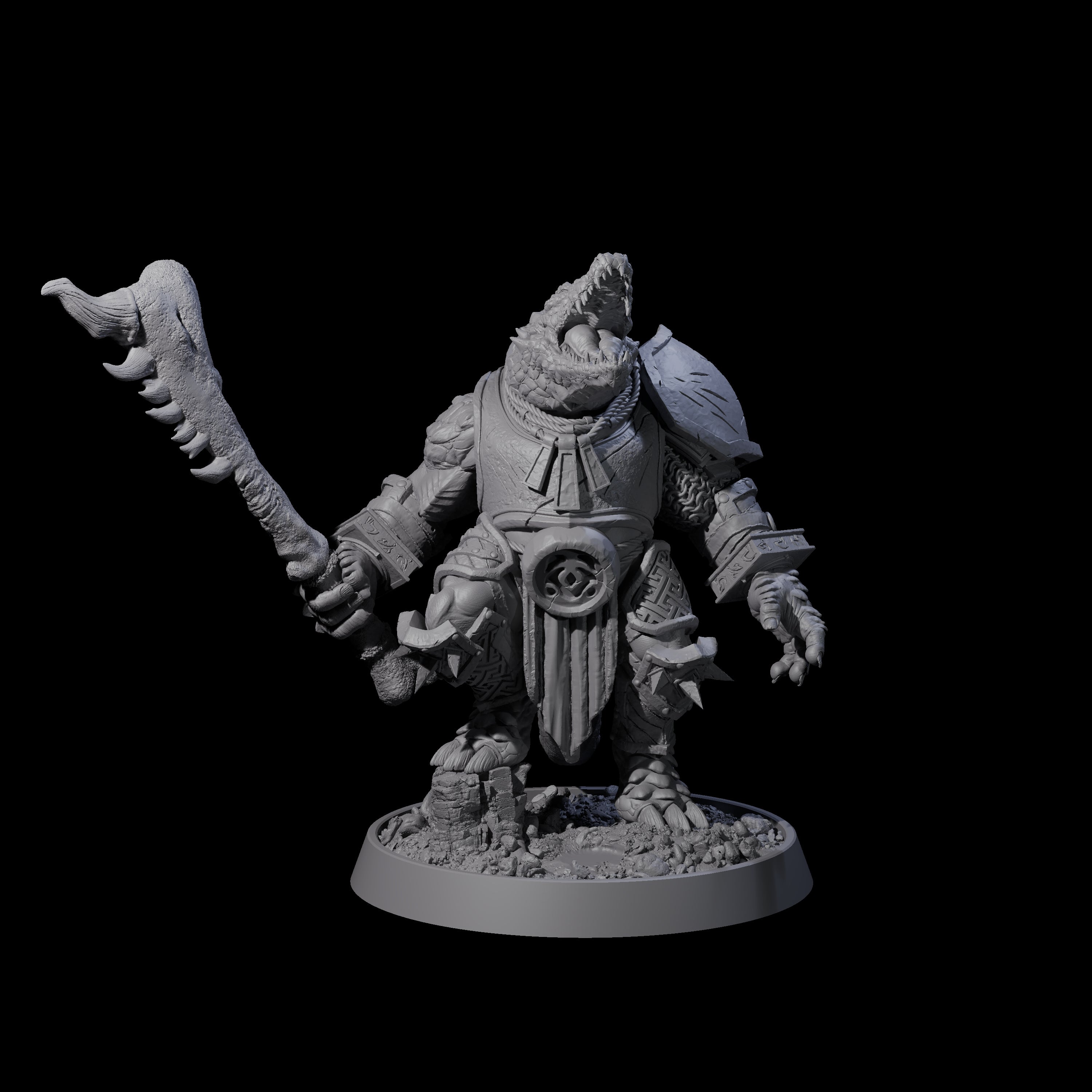 The Lost Lake Crocodilian Lizardfolk Tribe Miniature for Dungeons and Dragons, Pathfinder or other TTRPGs