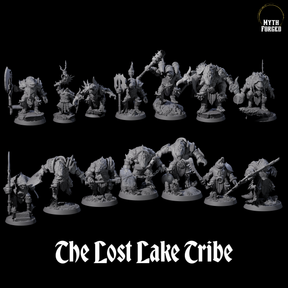 The Lost Lake Crocodilian Lizardfolk Tribe Miniature for Dungeons and Dragons, Pathfinder or other TTRPGs