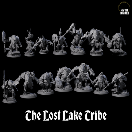 The Lost Lake Crocodilian Lizardfolk Tribe Miniature for Dungeons and Dragons, Pathfinder or other TTRPGs