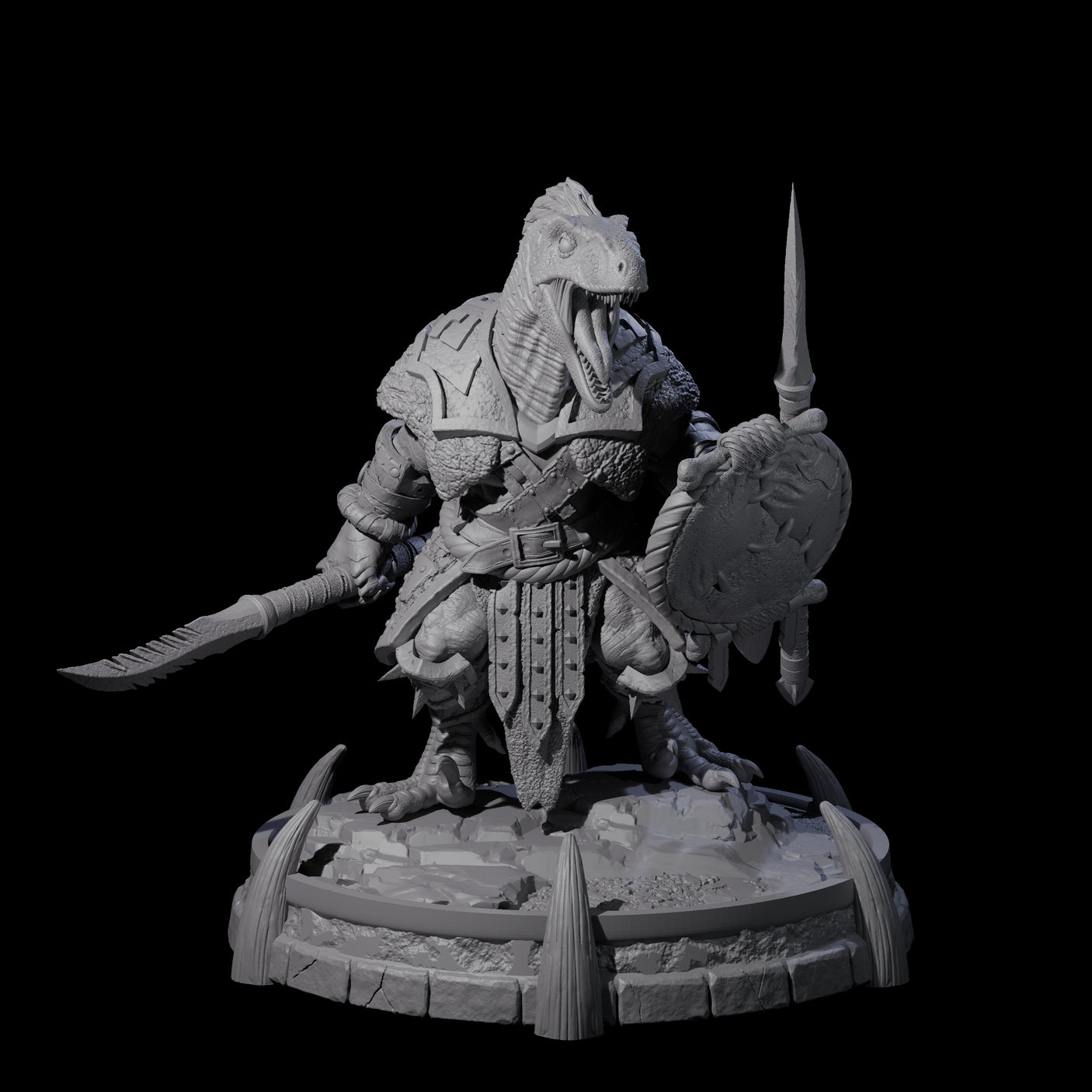 The Lost Saurian Tribe Miniature for Dungeons and Dragons, Pathfinder or other TTRPGs