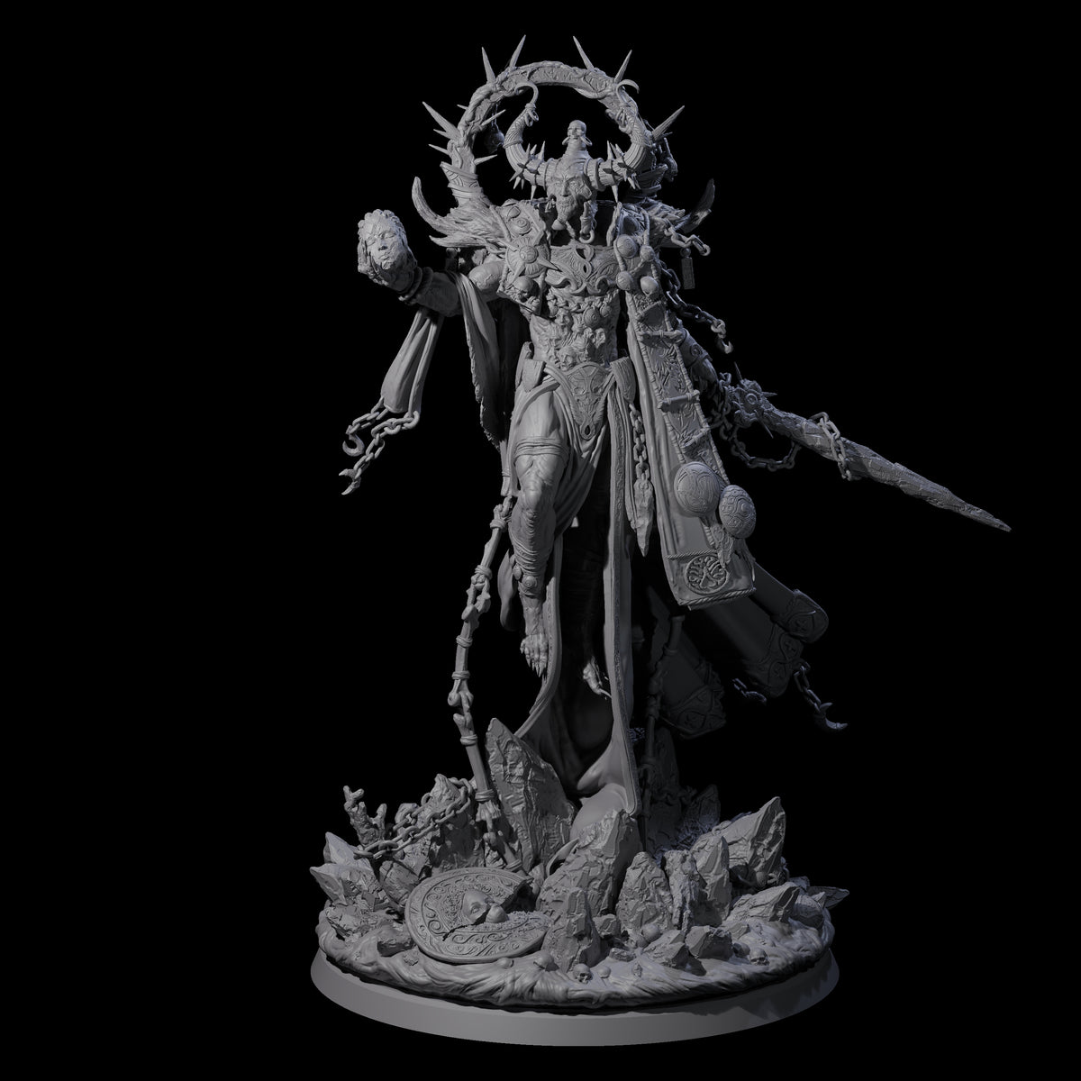 The Oracle Tyrant of the Crystal Epoch Miniature for Dungeons and Dragons, Pathfinder or other TTRPGs