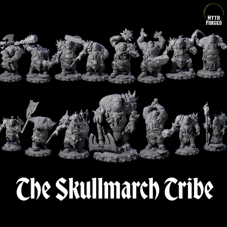 The Skullmarch Tribe Miniature for Dungeons and Dragons, Pathfinder or other TTRPGs