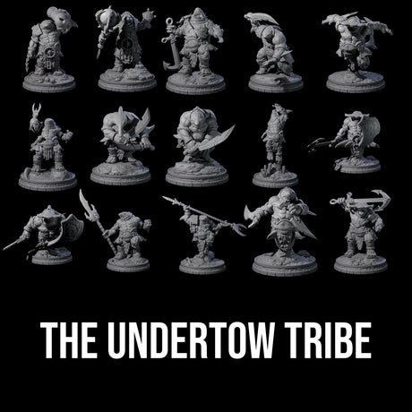 The Undertow Tribe - 15 Sharkin Miniature for Dungeons and Dragons, Pathfinder or other TTRPGs