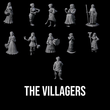 The Villagers Miniature for Dungeons and Dragons, Pathfinder or other TTRPGs