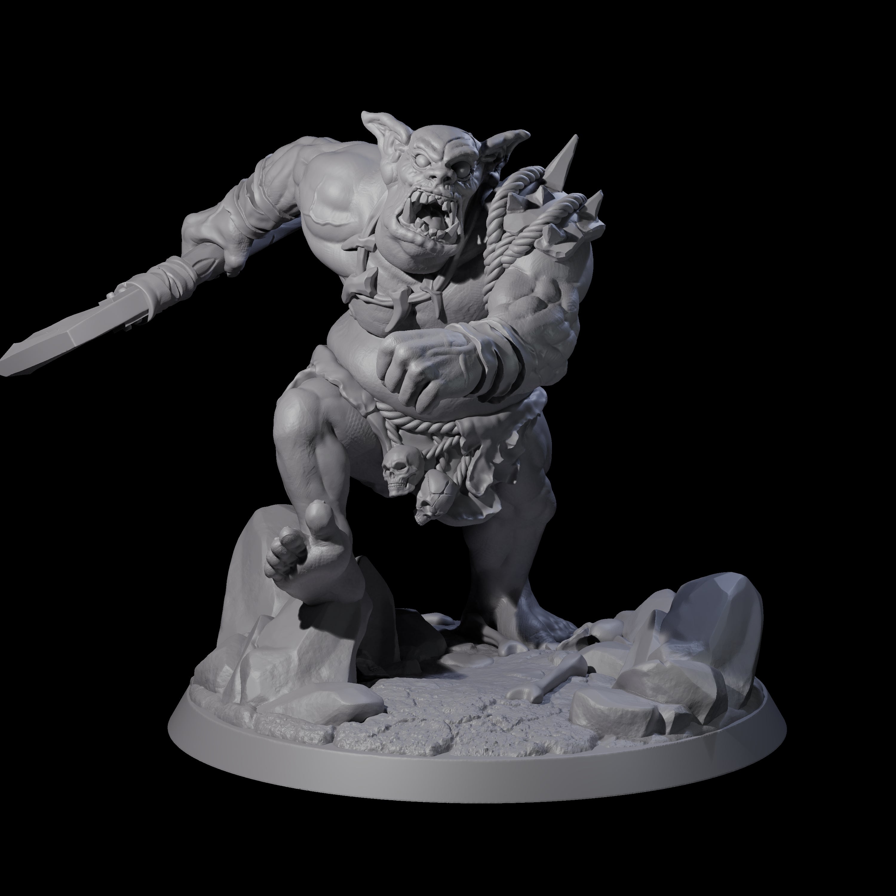 Thick Ogre B Miniature for Dungeons and Dragons, Pathfinder or other TTRPGs