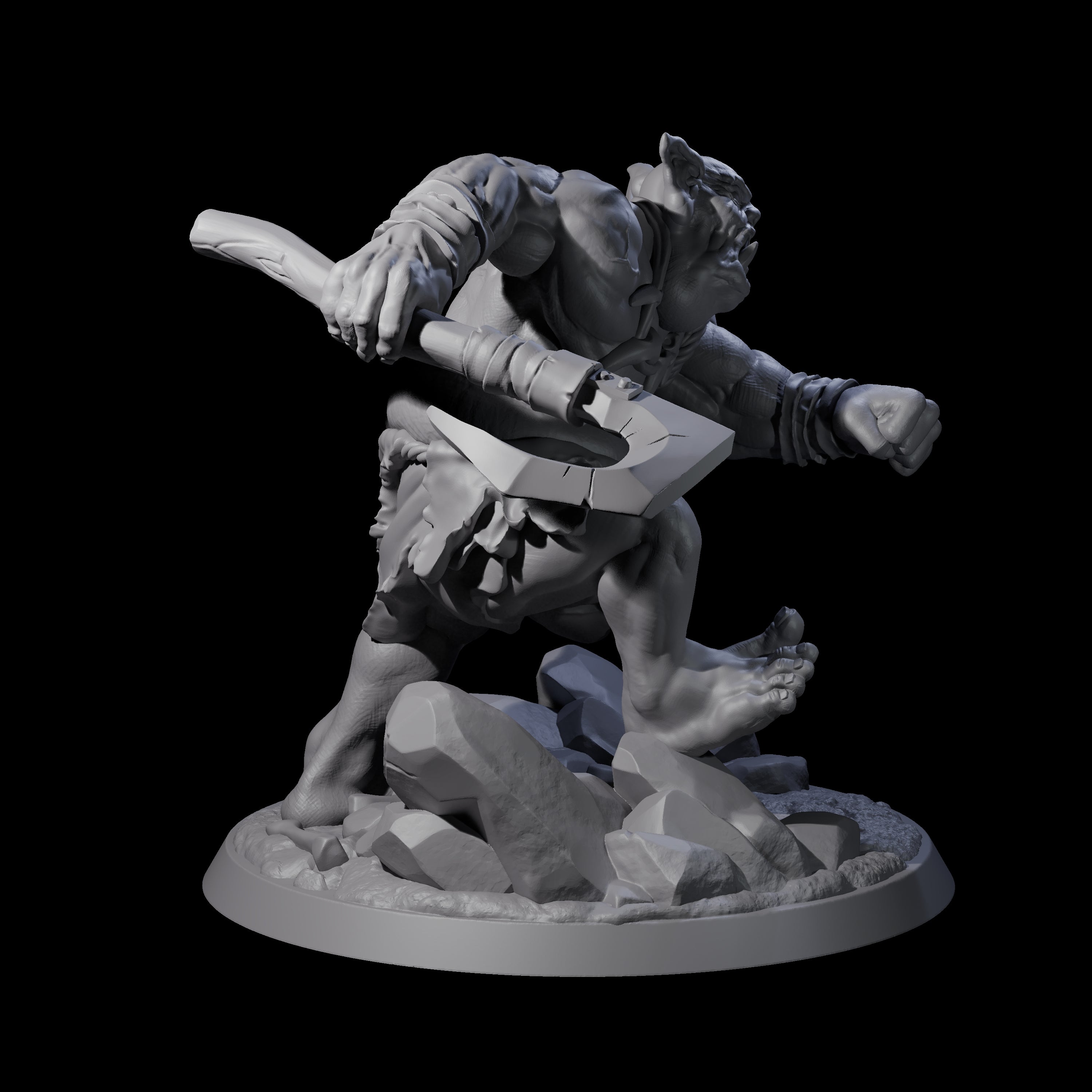 Thick Ogre B Miniature for Dungeons and Dragons, Pathfinder or other TTRPGs