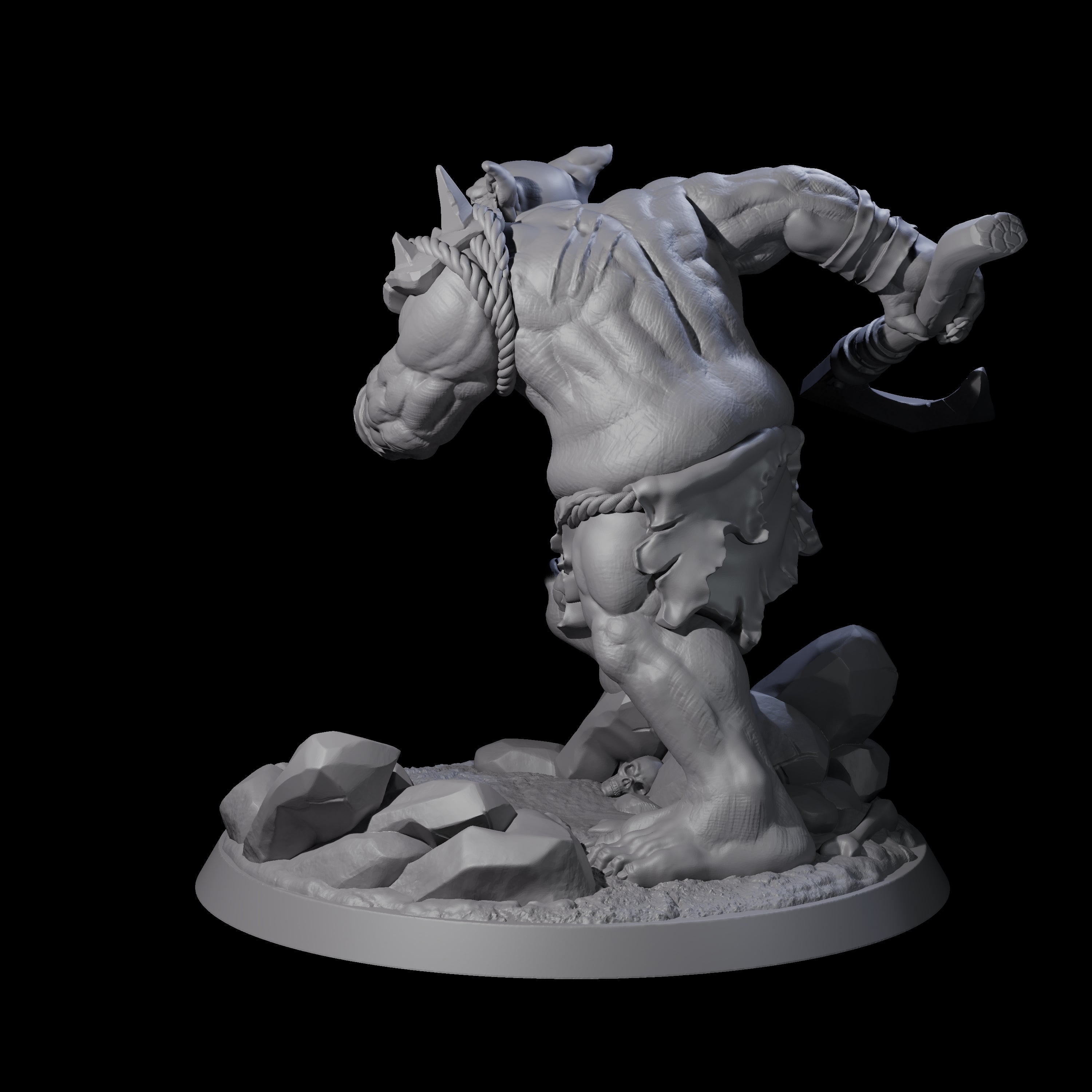 Thick Ogre B Miniature for Dungeons and Dragons, Pathfinder or other TTRPGs