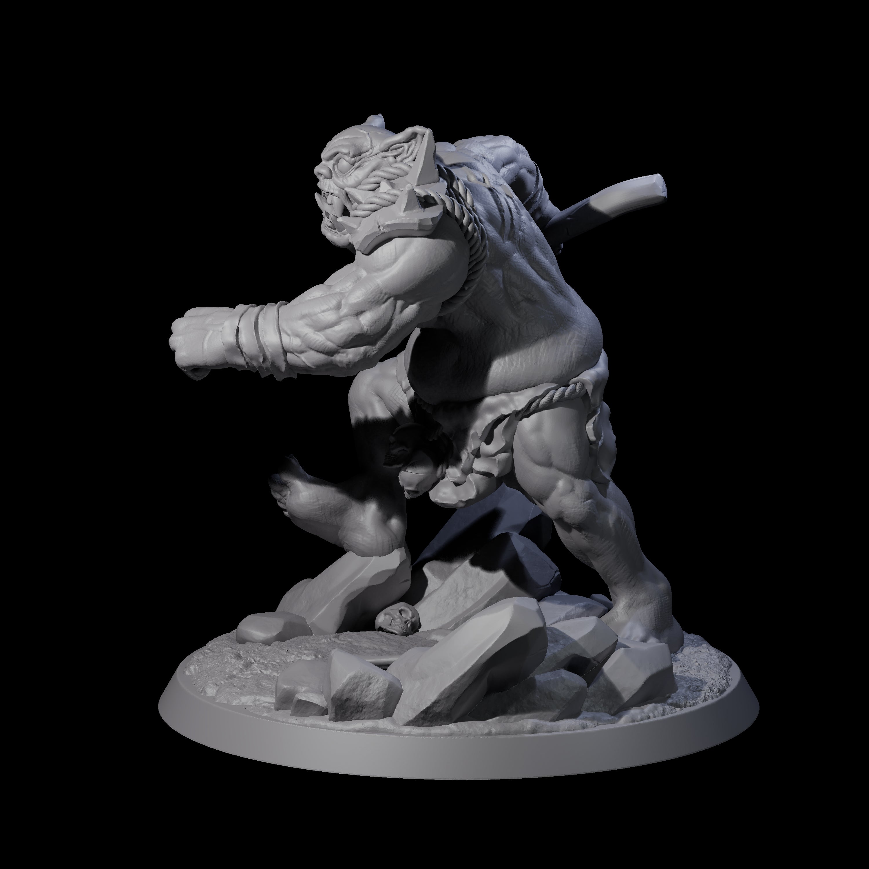 Thick Ogre B Miniature for Dungeons and Dragons, Pathfinder or other TTRPGs