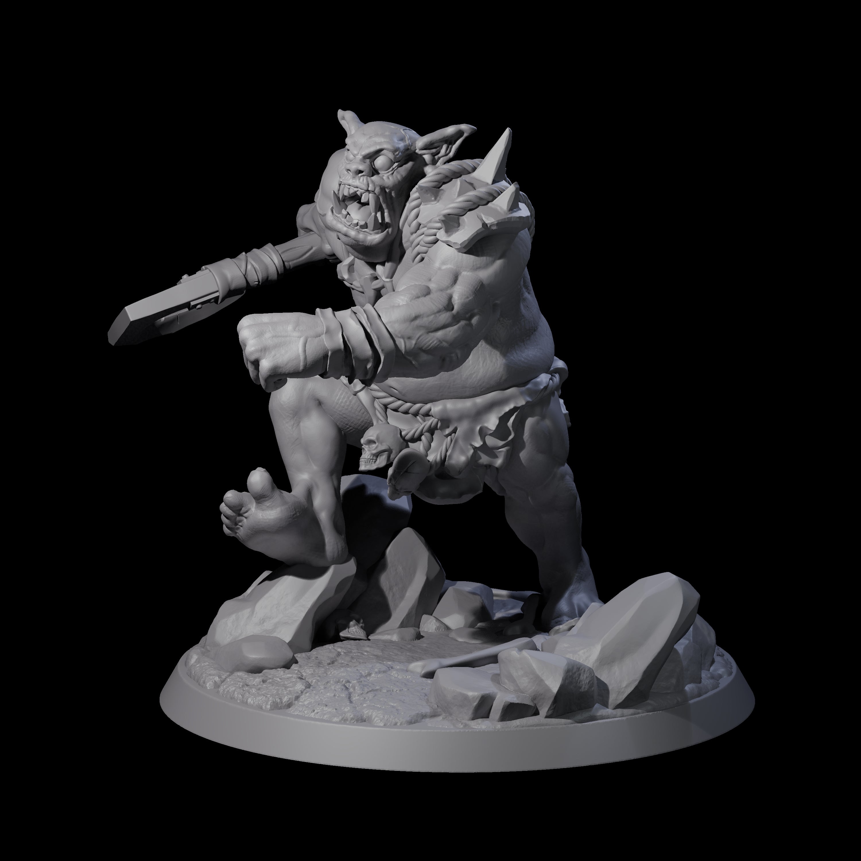 Thick Ogre B Miniature for Dungeons and Dragons, Pathfinder or other TTRPGs