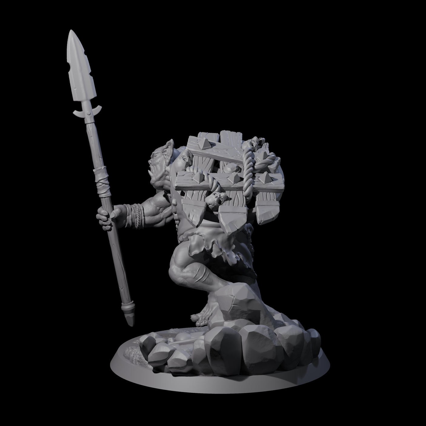 Thick Ogre C Miniature for Dungeons and Dragons, Pathfinder or other TTRPGs