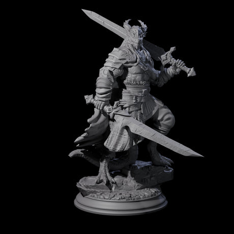 Thick Swords Dragonborn Fighter Miniature for Dungeons and Dragons, Pathfinder or other TTRPGs