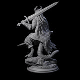 Thick Swords Dragonborn Fighter Miniature for Dungeons and Dragons, Pathfinder or other TTRPGs