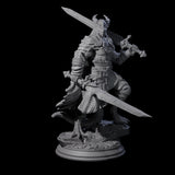 Thick Swords Dragonborn Fighter Miniature for Dungeons and Dragons, Pathfinder or other TTRPGs