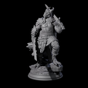 Thick Swords Dragonborn Fighter Miniature for Dungeons and Dragons, Pathfinder or other TTRPGs