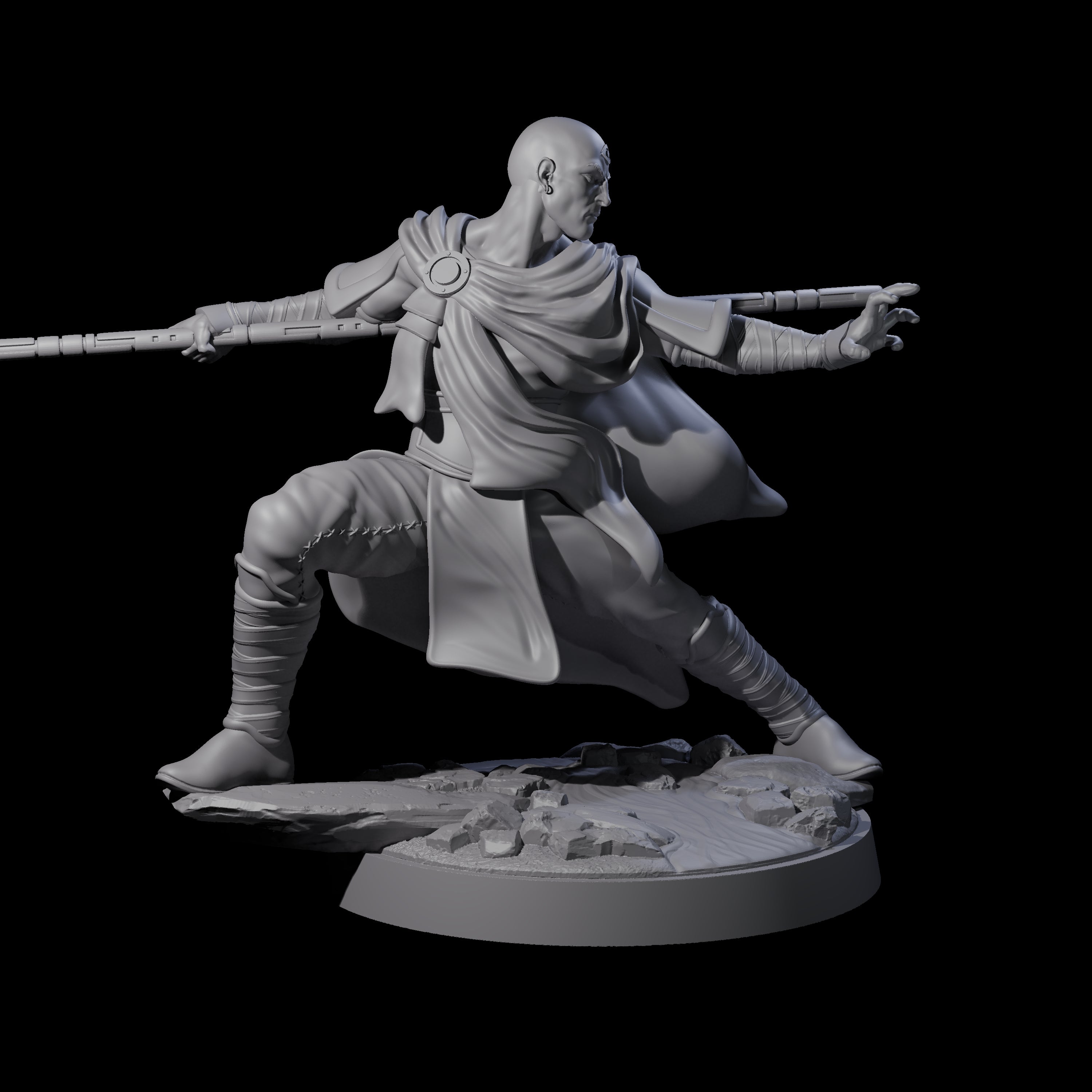 Third Eye Monk Miniature for Dungeons and Dragons, Pathfinder or other TTRPGs