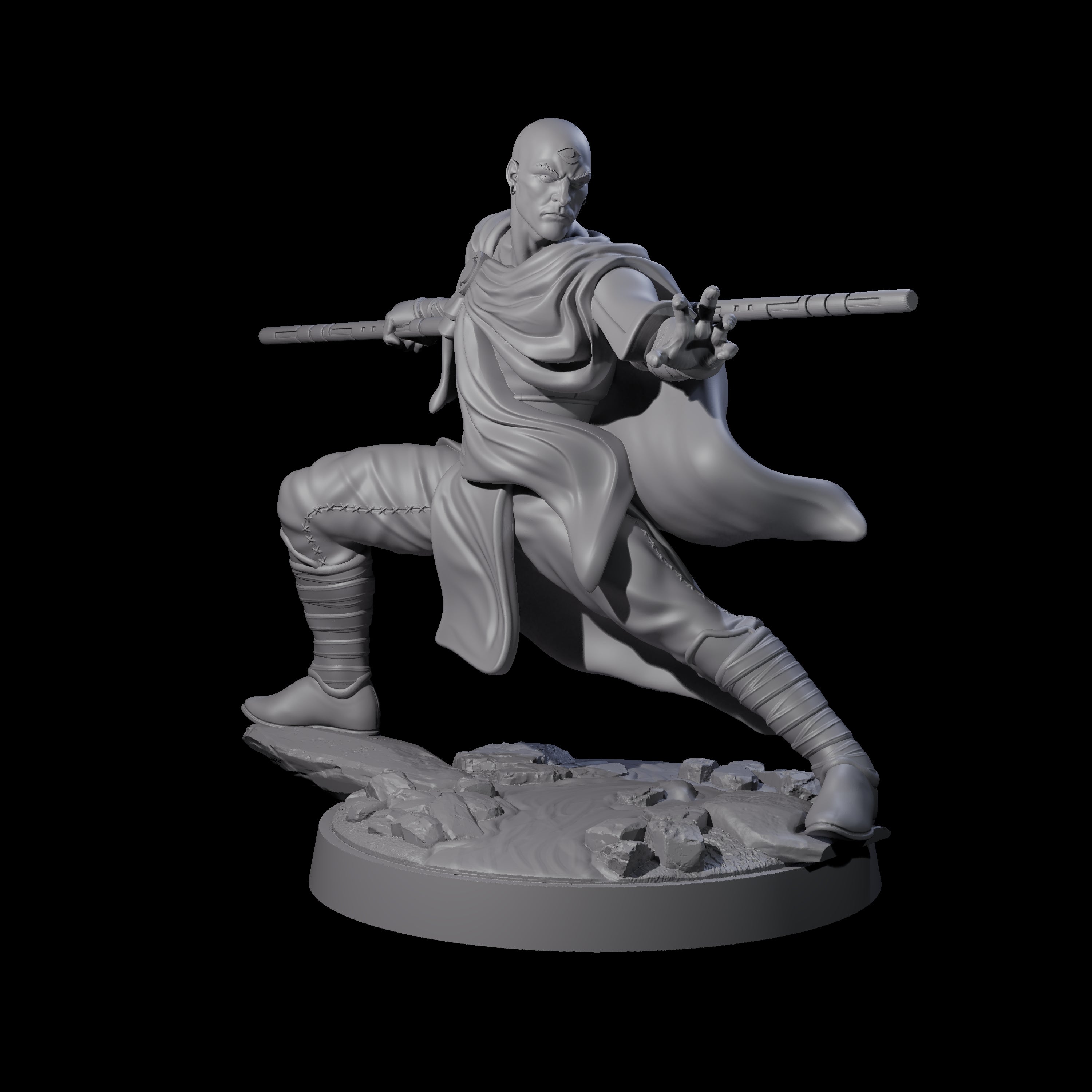 Third Eye Monk Miniature for Dungeons and Dragons, Pathfinder or other TTRPGs
