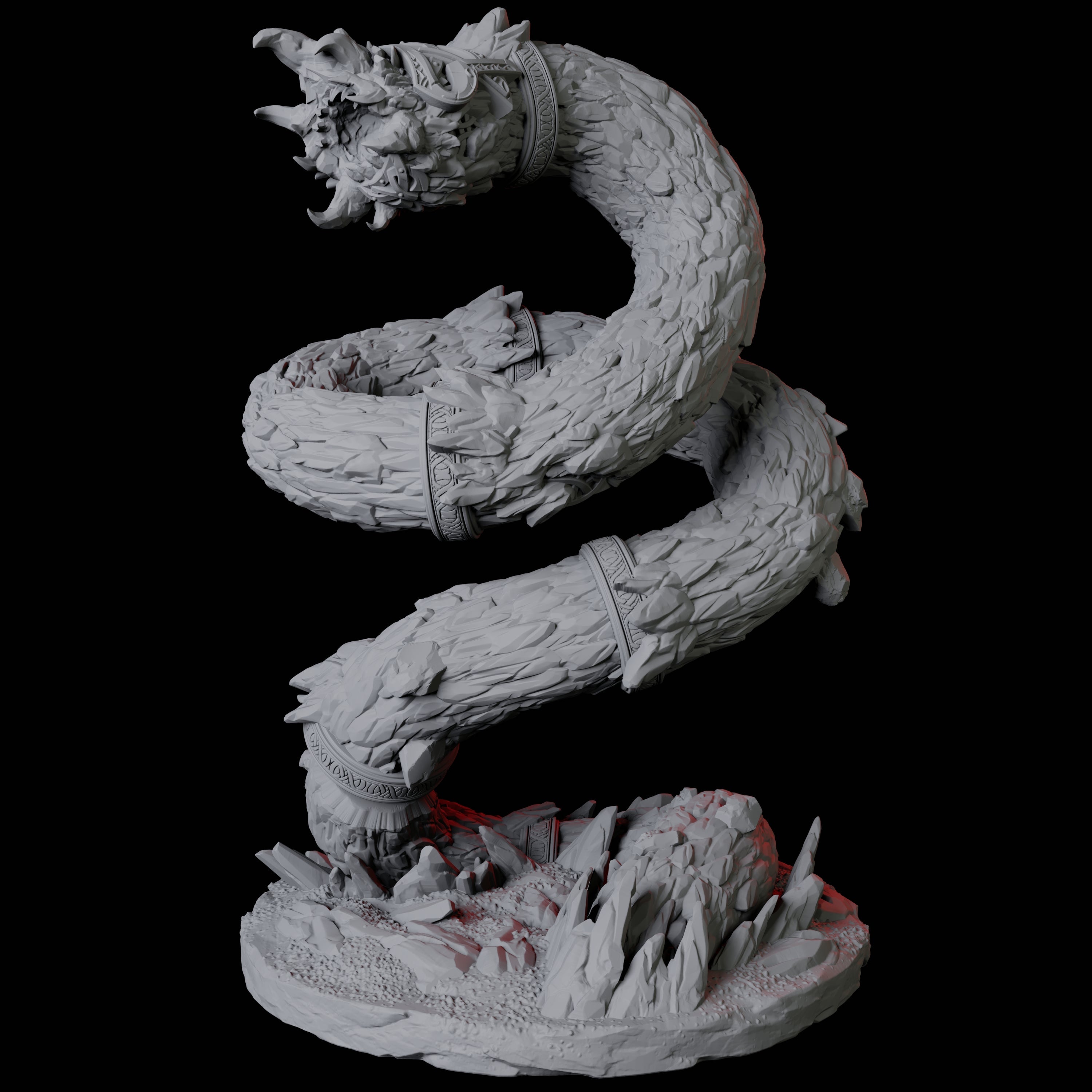 Thrashing Purple Worm A Miniature for Dungeons and Dragons, Pathfinder or other TTRPGs