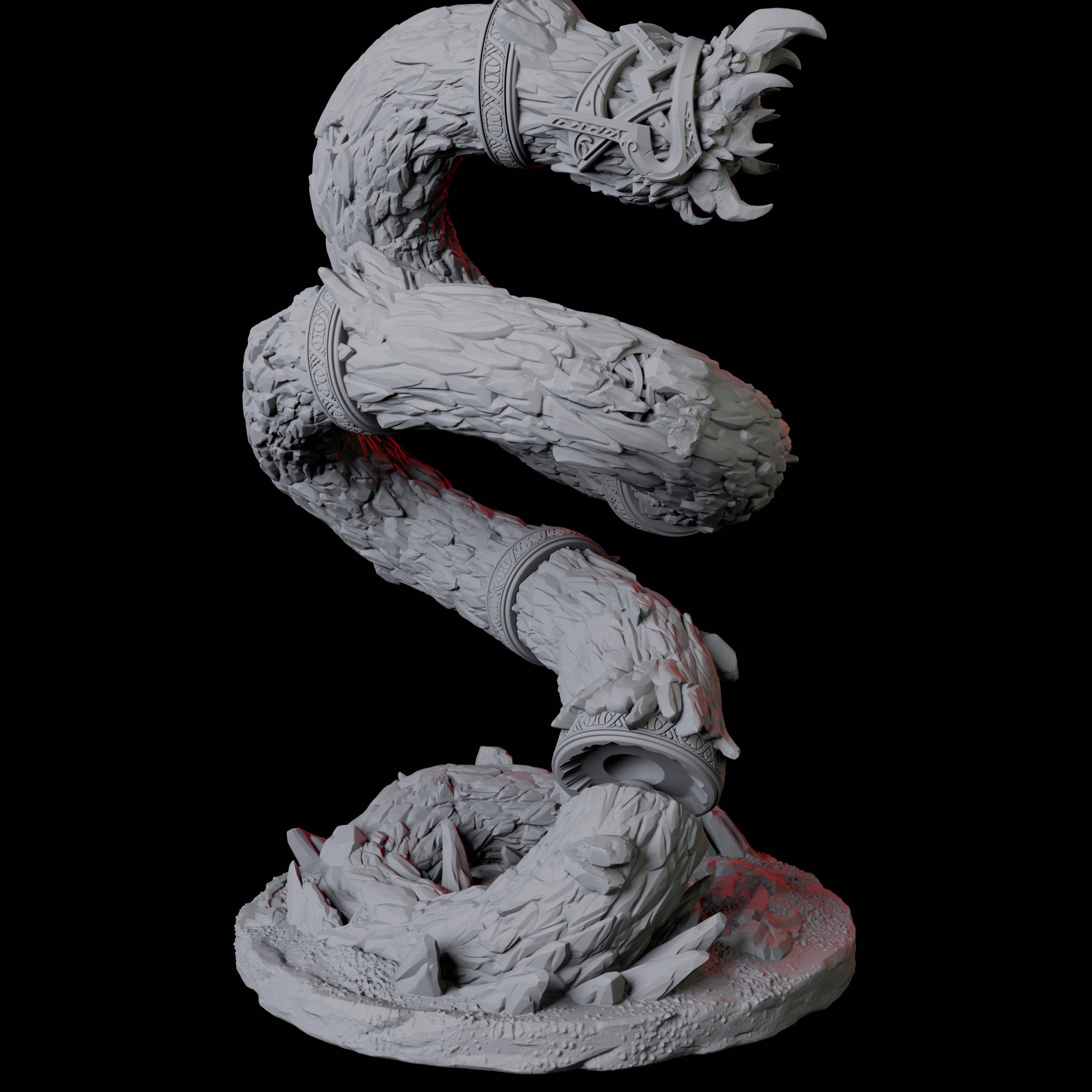 Thrashing Purple Worm A Miniature for Dungeons and Dragons, Pathfinder or other TTRPGs