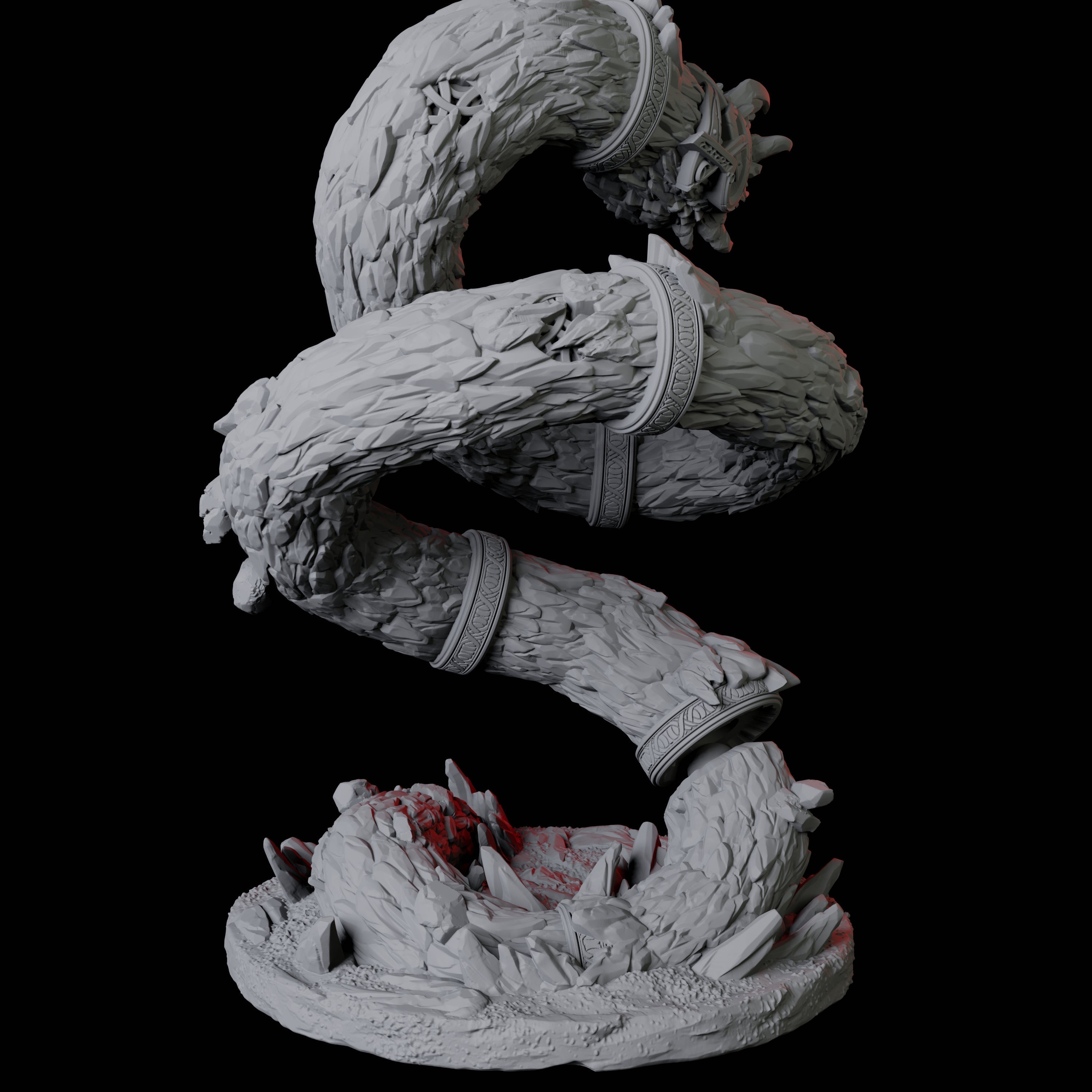 Thrashing Purple Worm A Miniature for Dungeons and Dragons, Pathfinder or other TTRPGs