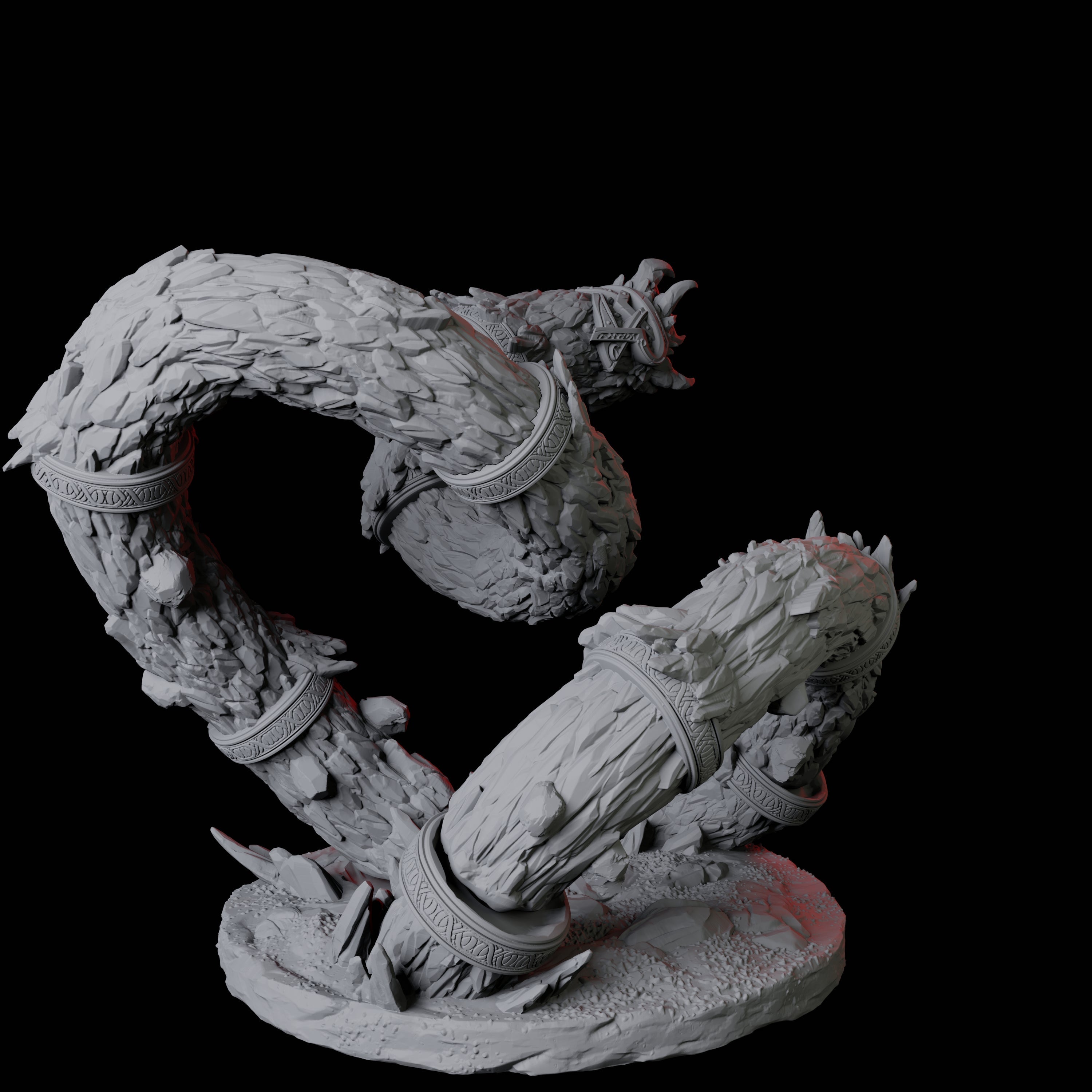 Thrashing Purple Worm B Miniature for Dungeons and Dragons, Pathfinder or other TTRPGs