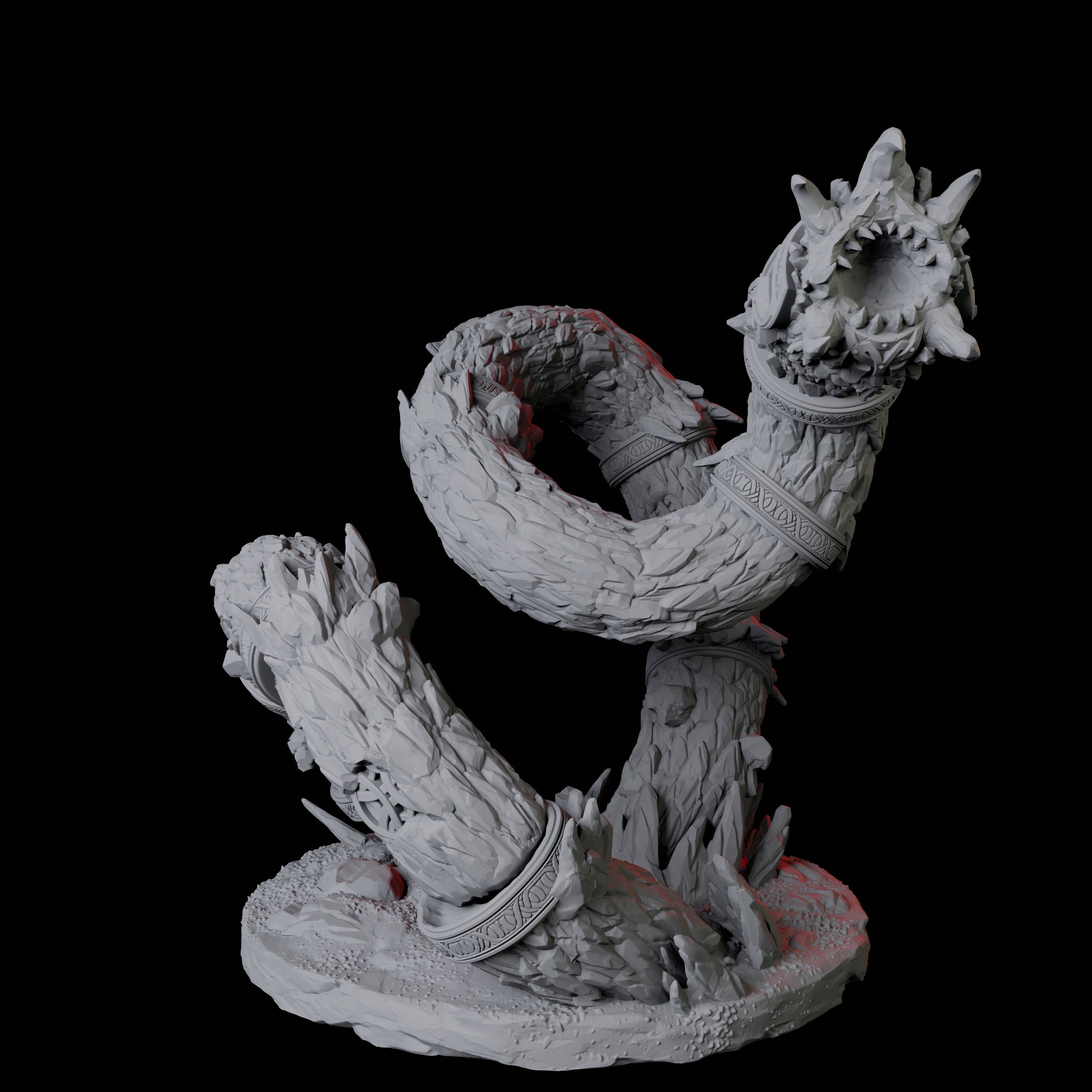 Thrashing Purple Worm B Miniature for Dungeons and Dragons, Pathfinder or other TTRPGs