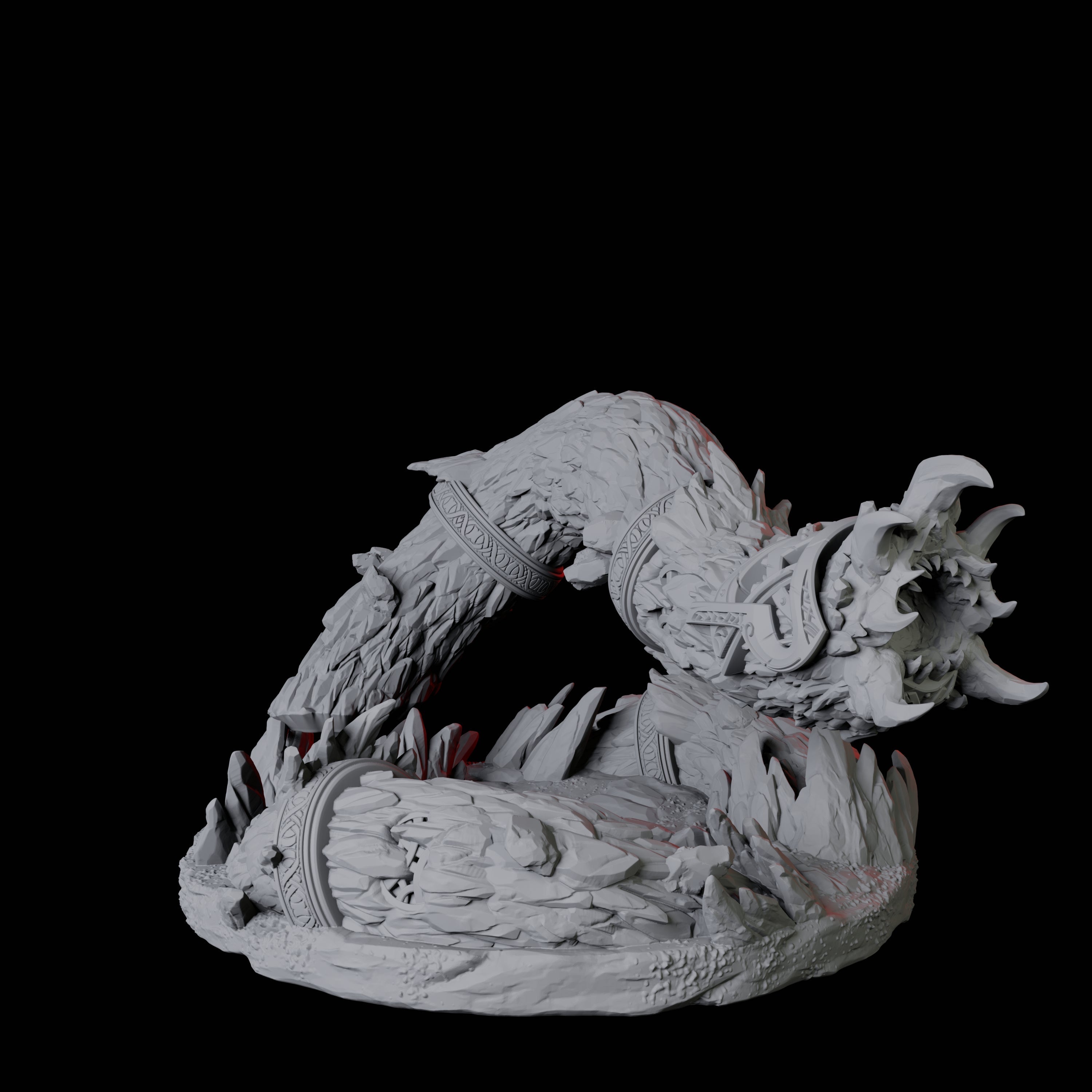 Thrashing Purple Worm C Miniature for Dungeons and Dragons, Pathfinder or other TTRPGs