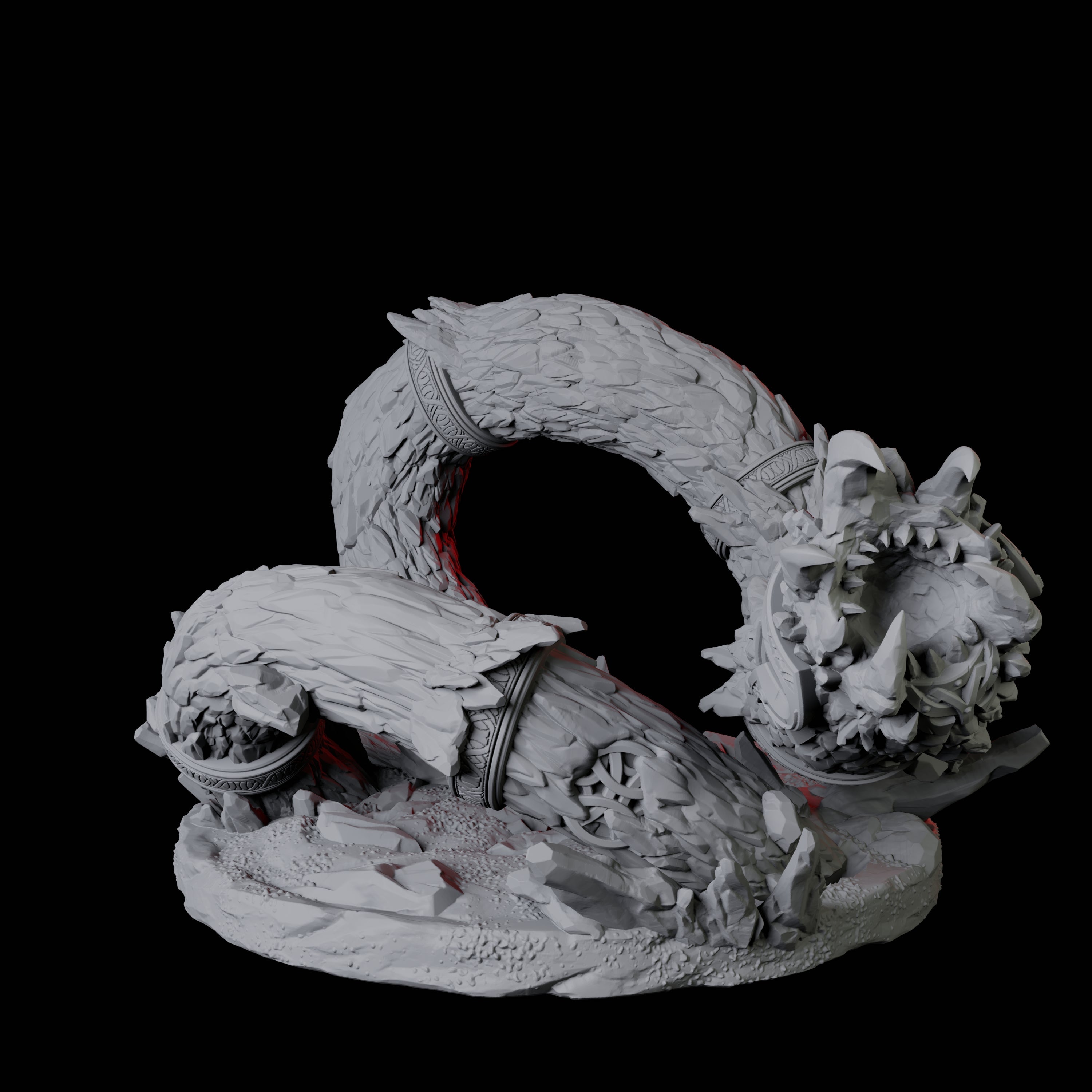 Thrashing Purple Worm D Miniature for Dungeons and Dragons, Pathfinder or other TTRPGs