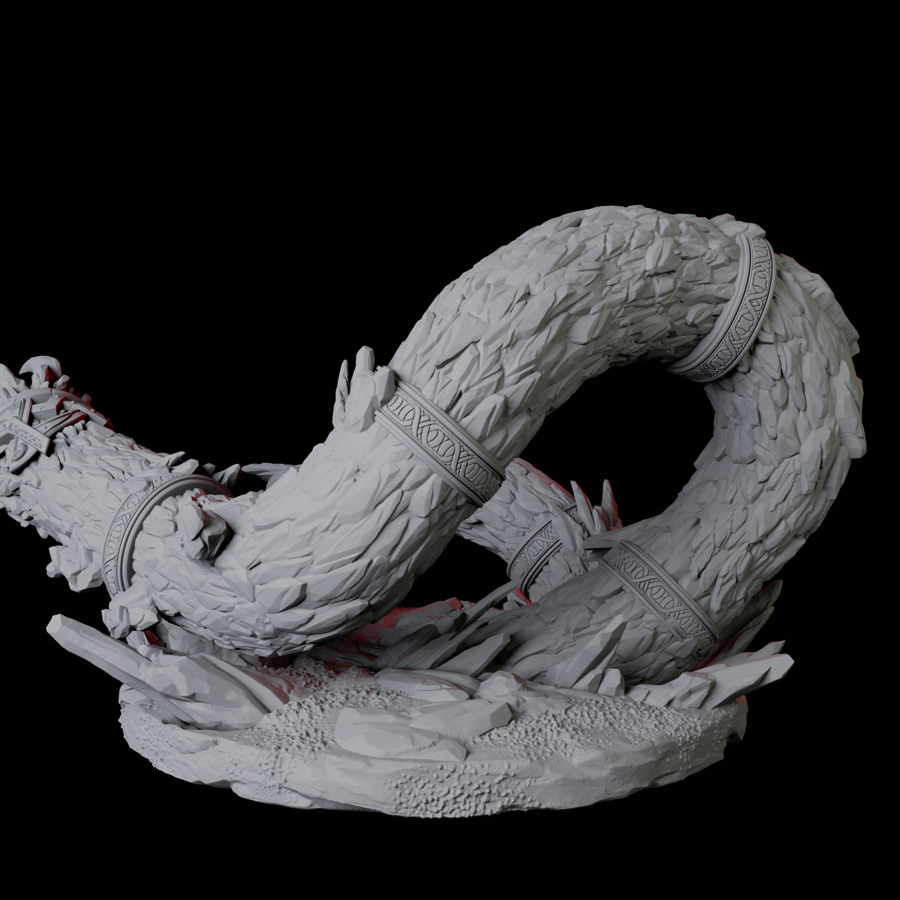 Thrashing Purple Worm D Miniature for Dungeons and Dragons, Pathfinder or other TTRPGs