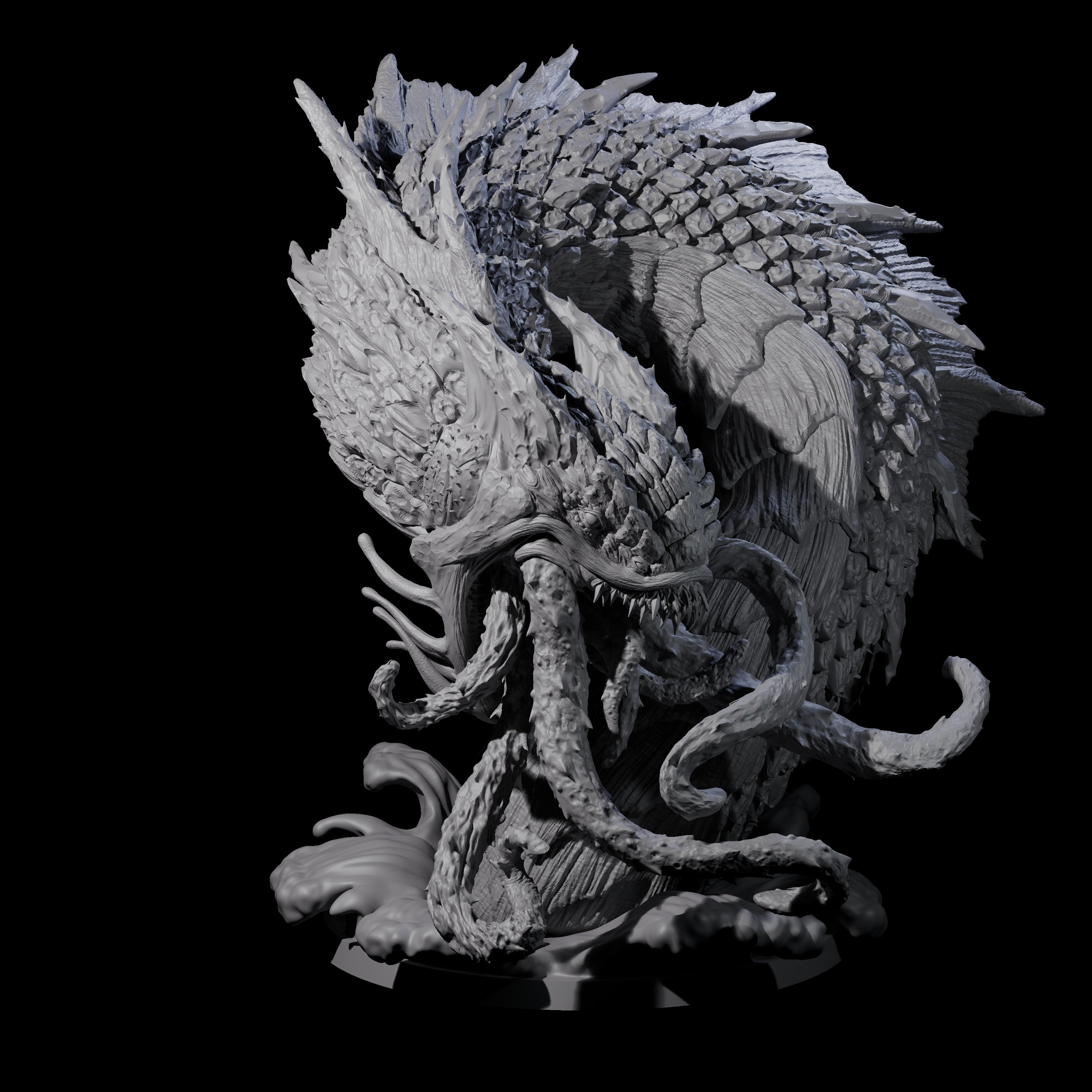 Thrashing Storm Kraken Miniature for Dungeons and Dragons, Pathfinder or other TTRPGs
