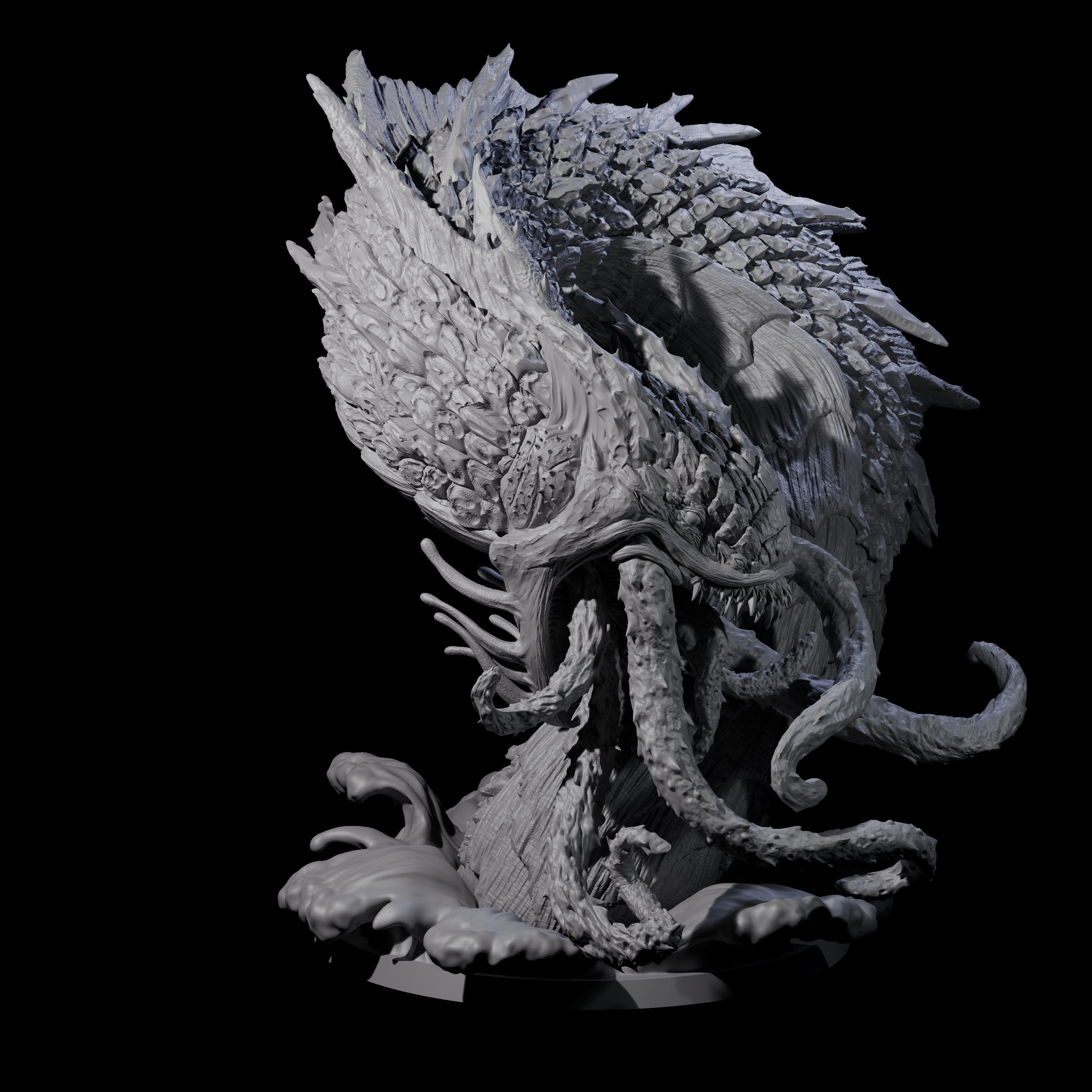 Thrashing Storm Kraken Miniature for Dungeons and Dragons, Pathfinder or other TTRPGs
